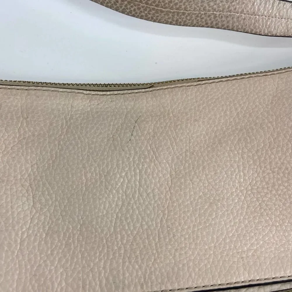 Kate Spade Cream Pebble Leather Boho Shoulder Bag Purse